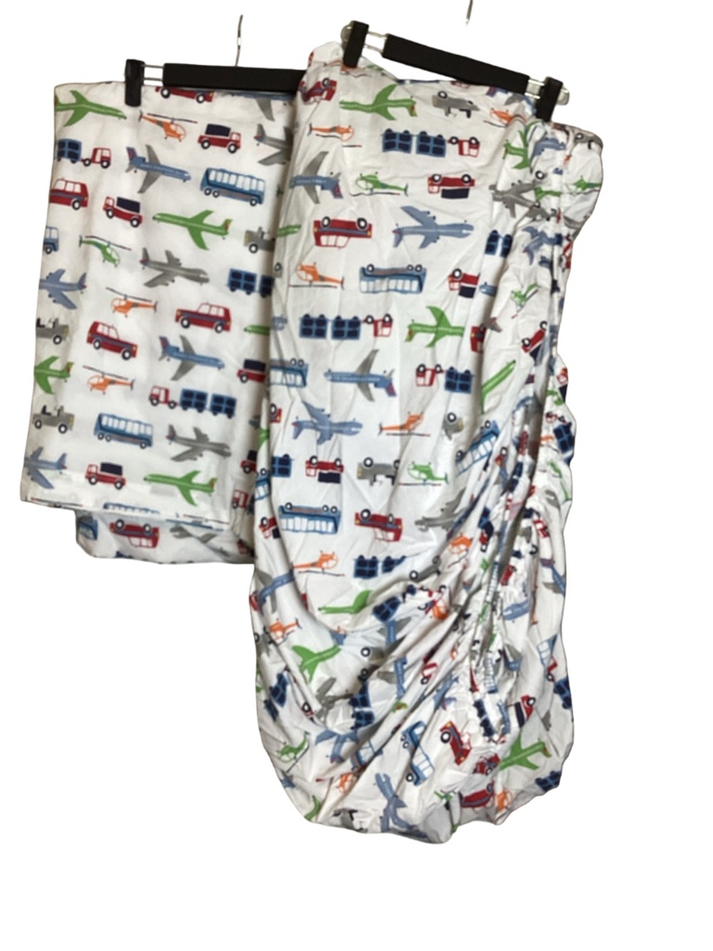 Pottery Barn Kids planes,trucks & cars printed Full/ Double sheet set